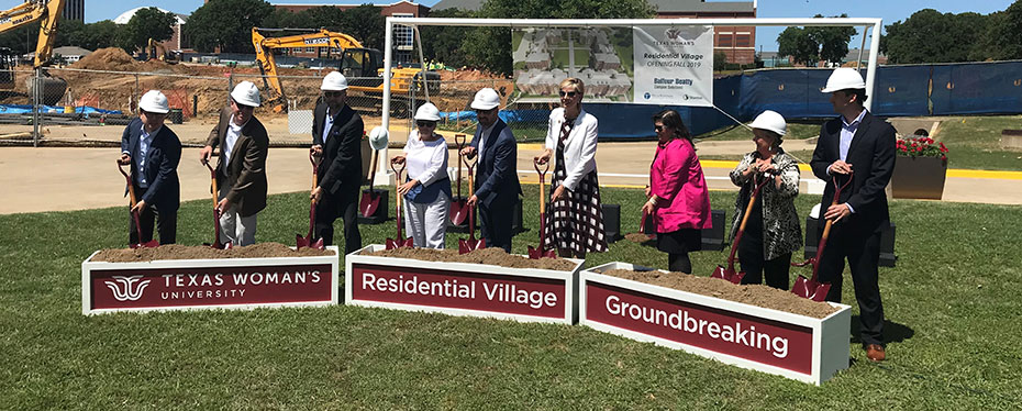 texas womans university new residential village ribbon cutting